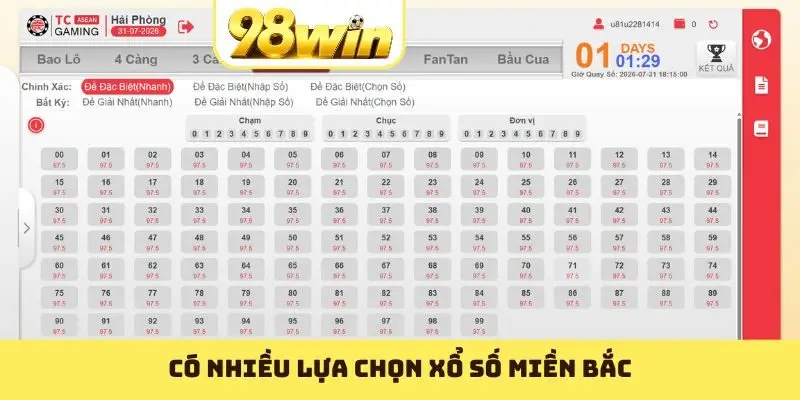Có nhiều lựa chọn xổ số Miền Bắc