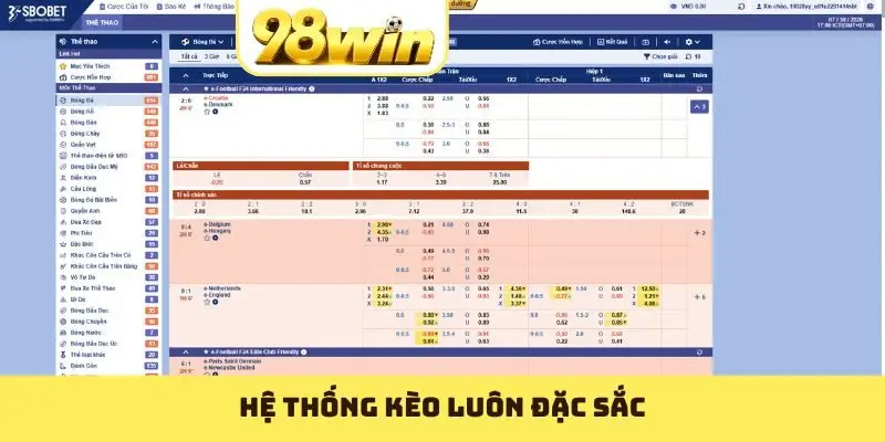 Hệ thống kèo luôn đặc sắc